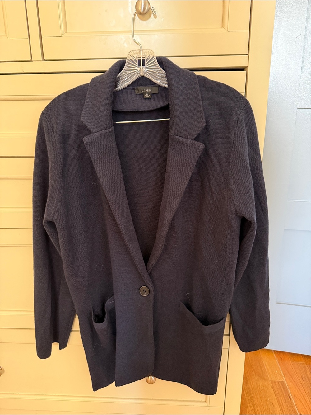 J. Crew Black Single-Button Knit Cardigan Blazer